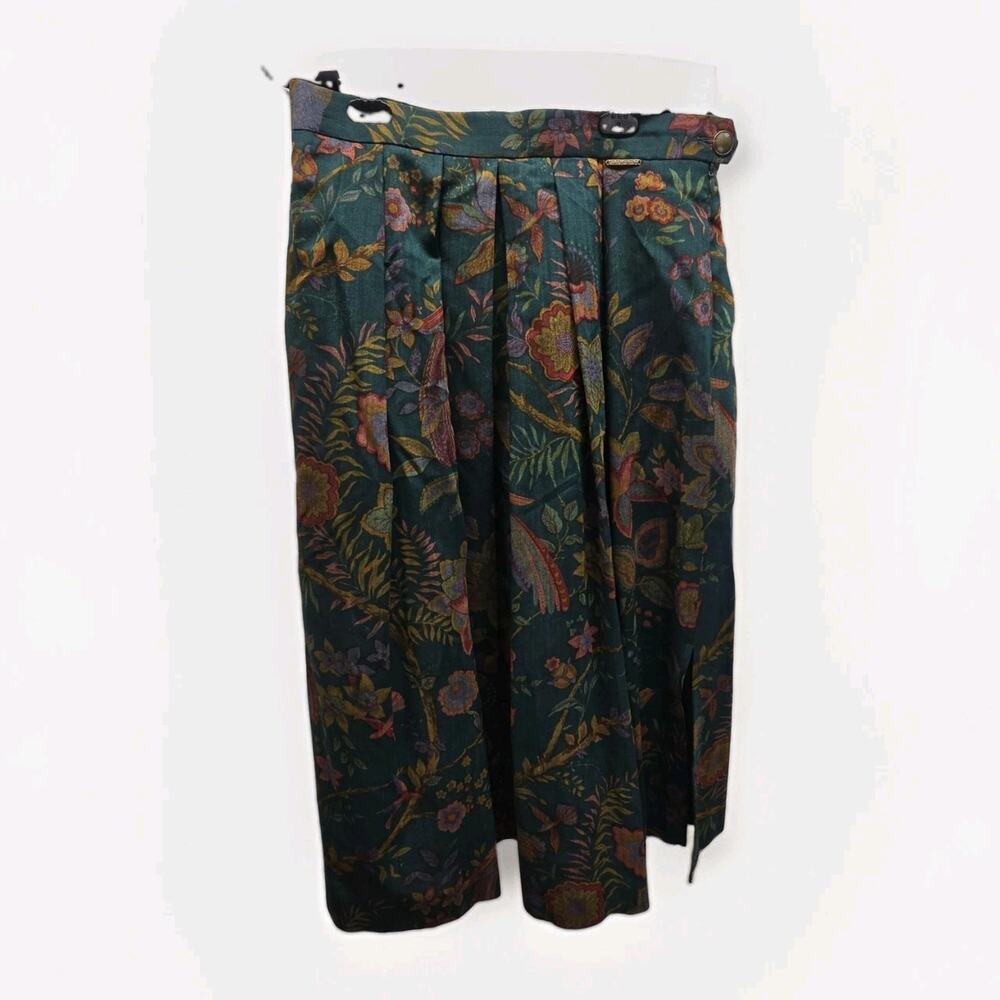 VTG Geiger Austria US Sz 10 100% New Wool Pleated Midi Skirt Academia Old Money